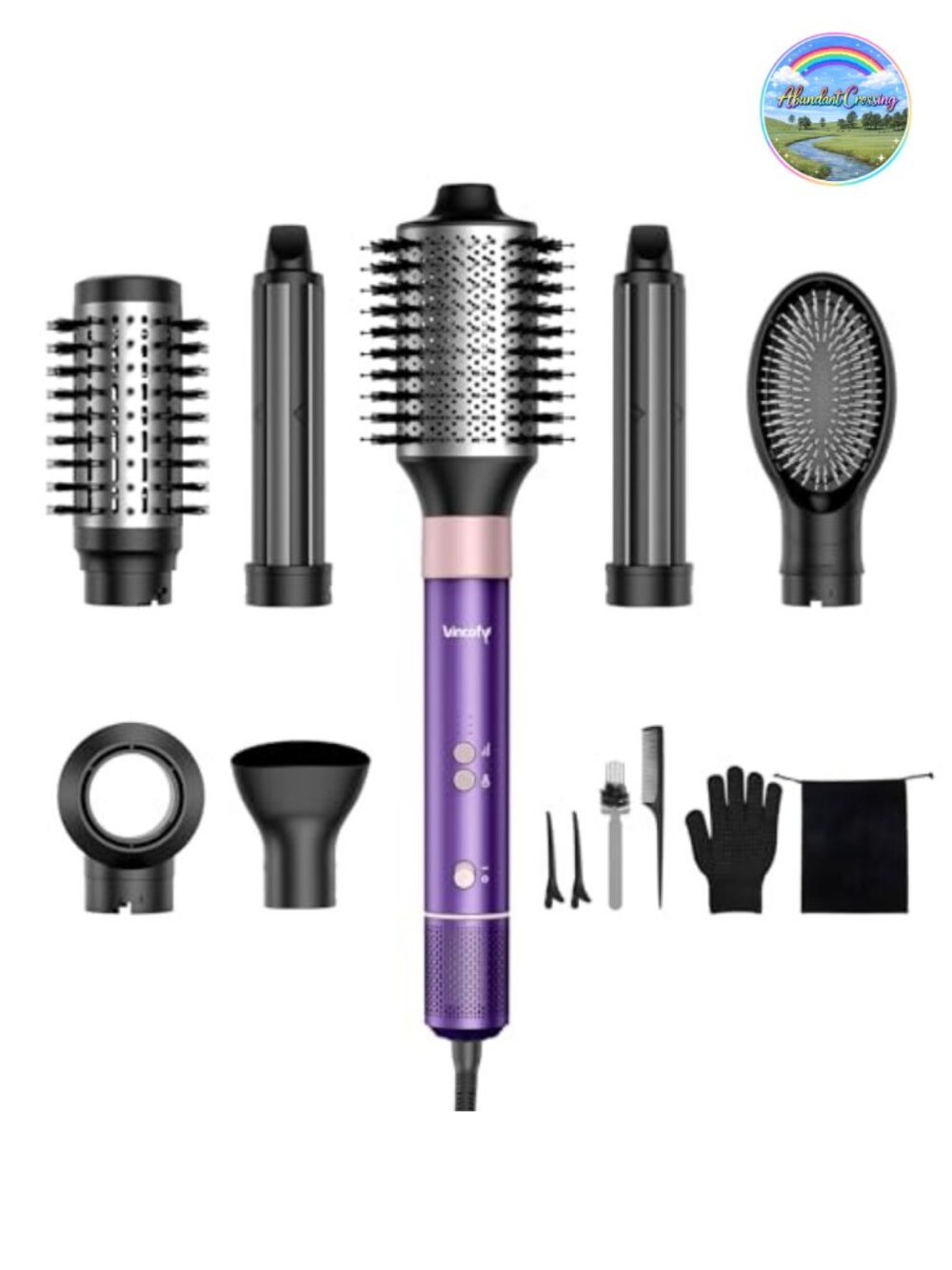 7-in-1 Hot Air Brush Set, Interchangeable Hair Styling Tools, Home Use